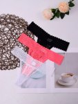 3PCS Solid Leopard Lace Thongs Sexy Comfy Breathable Stretchy Intimates Panties Women's Lingerie & Underwear
