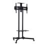 Black - Floor Tv Mount Stand With 2 Wheels With Brakes 32''- 65
