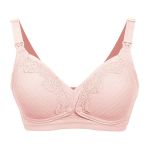 Cotton Soft Lace Nursing Bra - Pink - B Cup