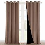 Nicetown Cold Reducing Curtains Complete Blackout Shades For Large Windows 100% Blackout Window Curtain Panels With Black Lined