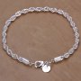2PCSA 925 Sterling Silvery Twisted Bracelet With A Length Of 19.99 Cm Designed For Women With A Bracelet Pendant And A Party Jewelry Clasp