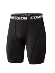 Men's Color Matching Compression Shorts Active Skinny High Stretch Sports Shorts For Hiking Jogging Cycling Outdoor Fitness Work