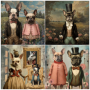 Tear Resistant Deco Print Quirky Dogs 4'S