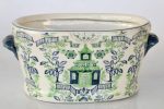 Green & White Pagoda Design Foot Bath 20X41X27CM