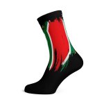 Sa Flag Splash Black Crew Socks