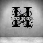 H - Alphabet Personalized Monograms - 600MM Grey