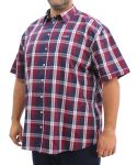 Mens Short Sleeve Check Shirt - 10XL Nvy burg