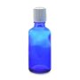 100ML Blue Glass Bottle With Fast Flow Dropper Cap - White