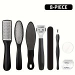 8 10 Pcs set Pedicure Kit Foot File Set Professional Manicure Nail Foot Spa Care Tools Double Sided Files Scraper Rasp Stainless