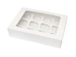 12 Cup White Cupcake Box With Inserts And Window - 100 Units