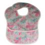 4AKID Waterproof Baby Bib With Crumb Catcher - Pink & Blue Butterflies