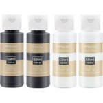 Artecho Acrylic Art Paint Set - 4 Bottles Of Titanium White & Lamp Black Paint Bottles 59ML
