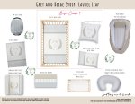 Cot Duvet Bedding Pattern Grey And Beige Stripe Laurel Leaf Neutral