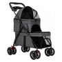 Double Layer Pet Stroller One-click Folding Portable Pet Carrier Fold Cart