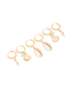 Goldair Gold Beaded & Shell Motif Huggie Earrings 3-PACK