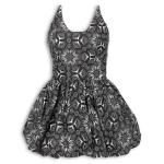 Black Printed Balloon Boobtube Dress