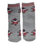 Ski Santas Thick Grey Christmas Sock Kids Size Ss - Factory Plaza