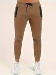 Men's Solid Pants With Zipper Pockets Active Drawstring Trousers For Outdoor Activities Gift