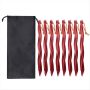 8 X 25CM Outdoor Tent Pegs Ground Nails With Storage Bag Red