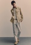 Regular Fit Linen Shirt - Beige Striped