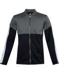 Men's Ua Recover Knit Warm-up Jacket - Black Medium Heather LG