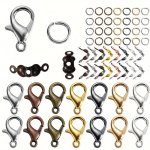 80PCS Zinc Alloy Lobster Clasps And Jump Rings Set Multi-colored Connector Crimp Ends For Diy Bracelet Necklace Chains Jewelry M