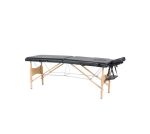 Premium Portable Massage Table Bed 2 Section Wooden - Black