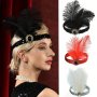 1920s Retro Style Headwear Great Gatsby Themed Faux Feather Headband Makeup Dance Party Singles Party Halloween Carnival Party Accessories Evening Dress Lady Dress Headdress