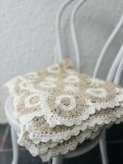 Beige & White Crochet Throw