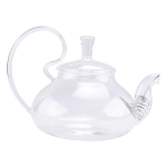 Heat Resistant High Handle Flower Coffee Glass Tea Pot With Strainer