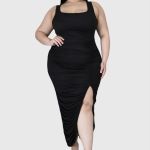 Black Ruched Dream Plus Size Dress