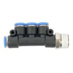 AirCraft Pu Hose Fitting Manifold 4 X 6MM Port X 3 8"M