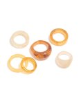 Brown & White Acrylic Cigar Bubble Rings 6-PACK - M l