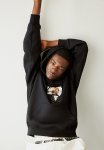 Loose Fit Printed Hoodie - Black Los Angeles Privileges