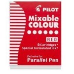 Parallel Lettering Pen Ink Cartridge - Set Of 6 - Red