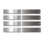 Blank Brushed Stainless Steel Tags 80MM X 20MM X 1MM 2 Holes 8 Pack