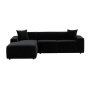 Ola Black Velvet Right Hand Sectional - Corner Couch