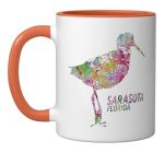 Sarasota Florida - Sarasota Fl Shorebird Ceramic Mug Orange white