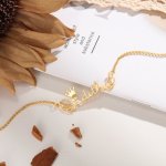 CNE107398 - Sterling Silver Crown Wing Name Necklace Silver Gold Or Rose Gold
