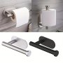 Stainless Steel Self-adhesive Toilet Paper Holder - Modern Wall Mounted Bathroom Tissue Rack Shower Towel Bar Accessory