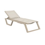 Rio Outdoor SunLounger - White And Taupe