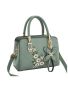 Women's Elegant Floral Pattern Square Bag Zipper Square Bag Satchel Purse
