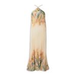 GREE N & Ecru Pleated Maxi Dress