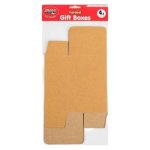 Folded Gift Boxes Set Brown 4 Piece