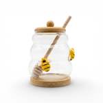 Bee Design Honey Jar With Dipper Clear