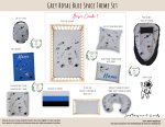 Cot Duvet Bedding Space Grey Royal Blue Space Theme Set