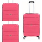 Rogue 3 Piece Luggage Trolley Set Pink