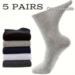 5 Pairs Diabetic Socks For Men And Women Comfort Stretch Knit Fabric Crew Socks Unisex Breathable Polyester Cotton Spandex Blend