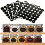 180PCS 5SHEETS Spice Labels Labels For Kitchen Glass Storage Bottles Round Sort Labels For Seasoning Bottles Self-adhesive Stick