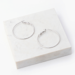 Small Silver Hoop Earrings - Silver